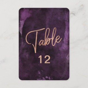 Invitation Tableau de numérotation de table en or rose violet