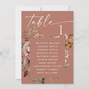 Invitation Tableau de placement de mariage floral boho en ter