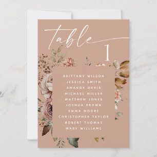 Invitation Tableau de placement de mariage floral romantique