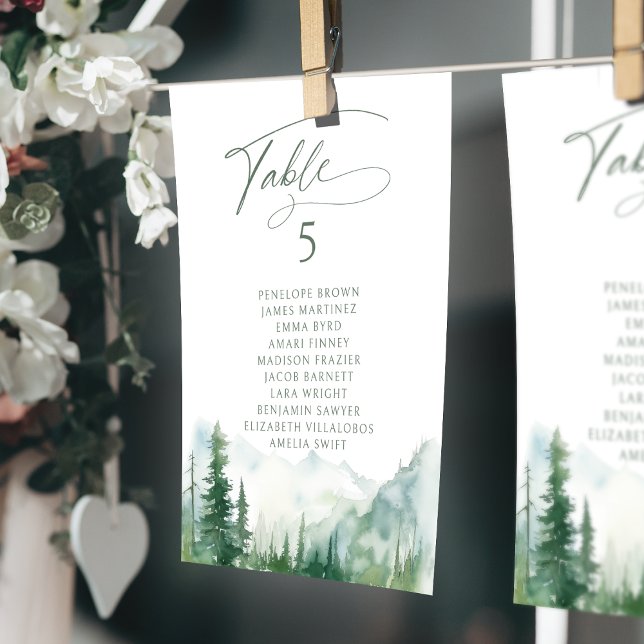 Invitation Tableau de plan de table de Sage Mountain (Sage Mountain table number seating chart)