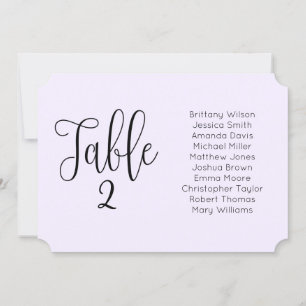 Invitation Tableau de sièges mariage violet. Paysage moderne