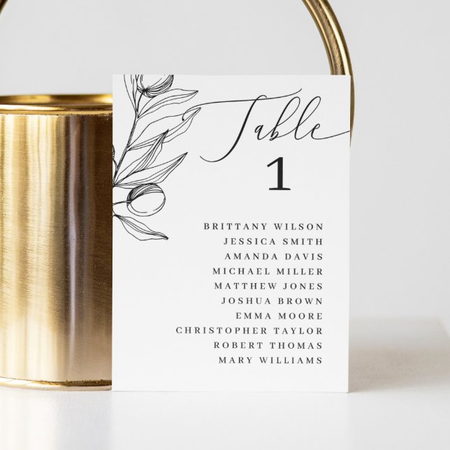 Invitation Tableau de sièges Mariages en olive | Botanique mi (Créateur téléchargé)