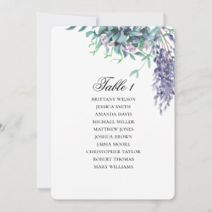 Invitation Tableau de sièges violet et turquoise. Plan mariag