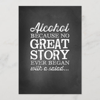 Invitation Tableau de table 5x7 Chalkboard Alcool Parce que