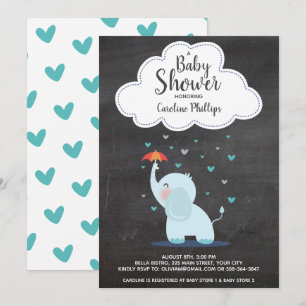 Invitation Tableau d'éléphant de bébé d'invitation de baby