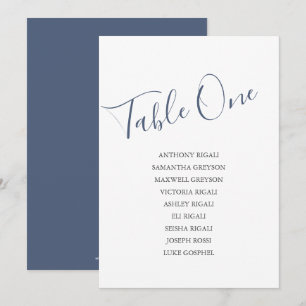 Invitation Tableau des Mariages des couleurs côtières, plan d