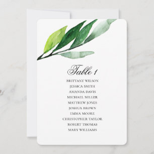 Invitation Tableau des places du jardin. Plan mariage feuille