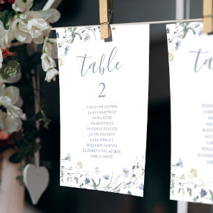 Invitation Tableau des sièges du Fleur sauvage de Boho bleu