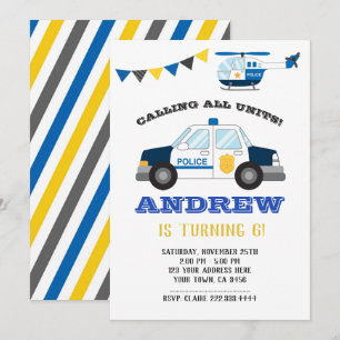 Invitation Tableau d'invitation d'anniversaire de police