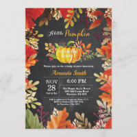Tableau d'invitation de baby shower d'automne de