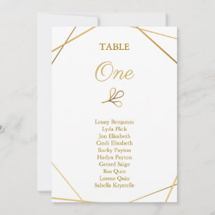 Invitation Tableau géométrique Or Numéro de siège