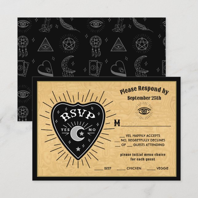 Invitation Tableau Gothique Mystique Halloween RSVP (Devant / Derrière)