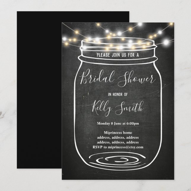 Invitation tableau, jarre, douche nuptiale (Devant / Derrière)