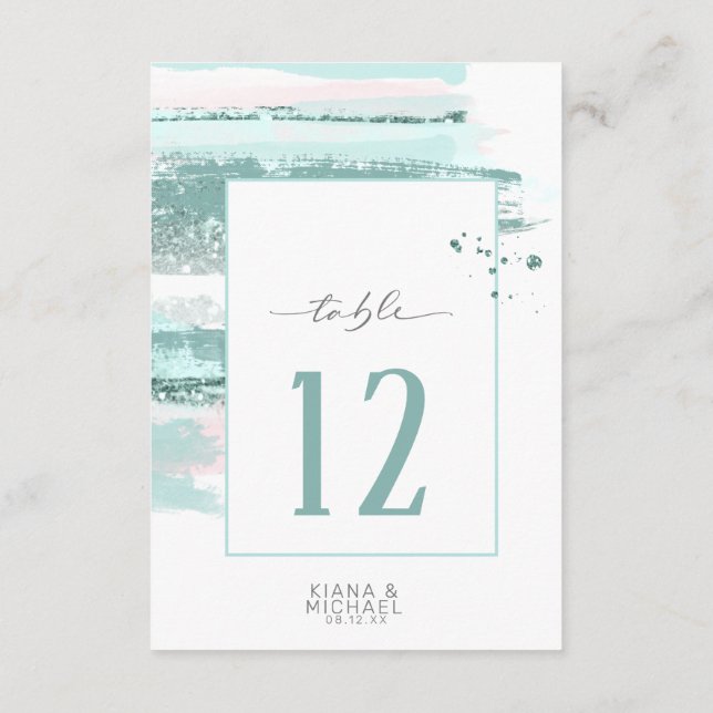 Invitation Tableau Mariage Abstrait des traits de peinture ID (Dos)