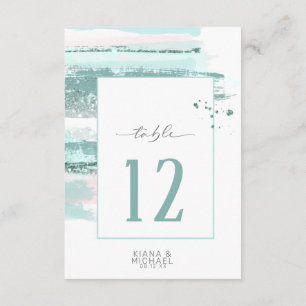 Invitation Tableau Mariage Abstrait des traits de peinture ID