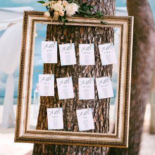 Invitation Tableau minimaliste de Mariage bleu Numéro de tabl