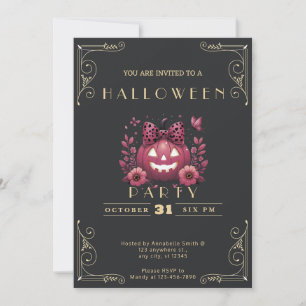 Invitation Tableau noir Citrouille Jack-O' Lantern Halloween 