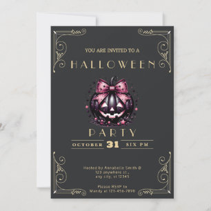 Invitation Tableau noir Citrouille Jack-O' Lantern Halloween 