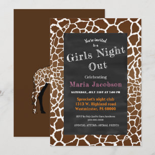 Invitation Tableau noir d'impression Giraffe