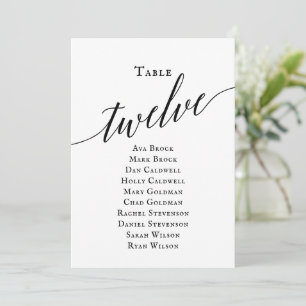 Invitation Tableau noir élégant Numéro 12 Tableau de siège