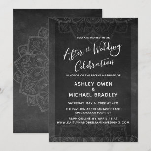 Invitation Tableau noir et mandala après la célébration de ma