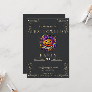 Invitation Tableau noir Halloween Saison effrayante en noir e