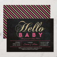 Tableau noir, Or | Typographie Baby shower fille