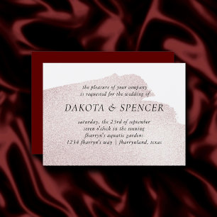 Invitation Tache rouge   Elégant Mariage d'aquarelle moderne