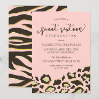 Taches de léopard et sweet sixteen de rayures de