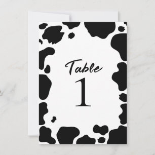 Invitation Taches de vache laitière impression noir blanc num