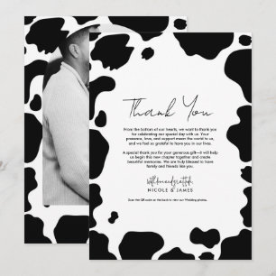 Invitation Taches de vache qui mugit Impression Noir Blanc Me