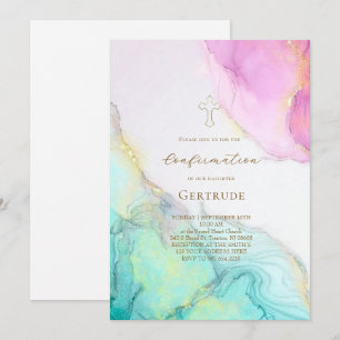 Invitation taches d'encre alcoolique Confirmation