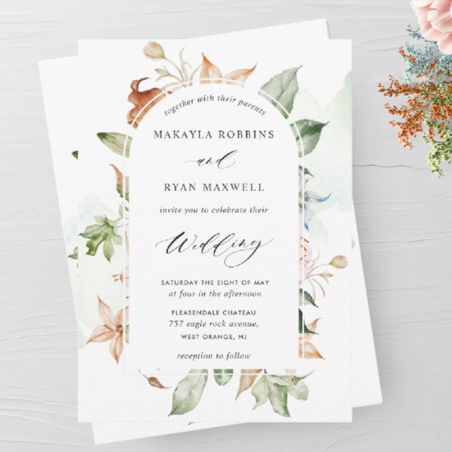 Invitation Taches vertes, Elégant Mariage d'arc I (Créateur téléchargé)