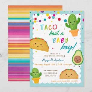 Invitation Taco à propos d'un bébé garçon - baby shower à thè