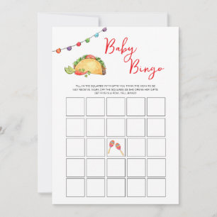 Invitation Taco Baby Shower jeu de Bingo