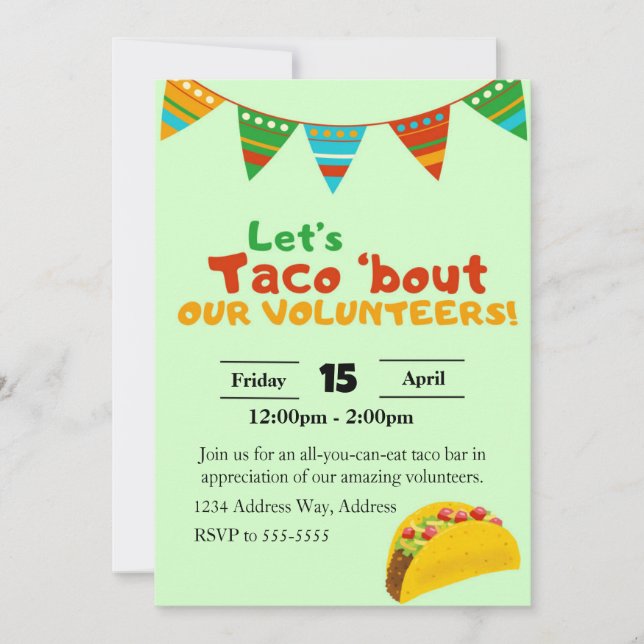 Invitation Taco Bar Déjeuner d'invitation (Devant)