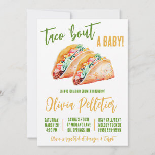 Invitation Taco 'Bout a Baby ! Baby shower à thème Tacos