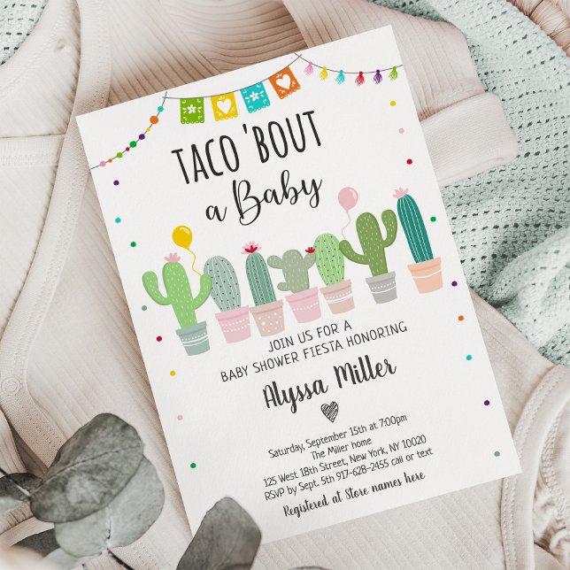 Invitation Taco Bout A Baby Fiesta Cactus Baby shower (Créateur téléchargé)