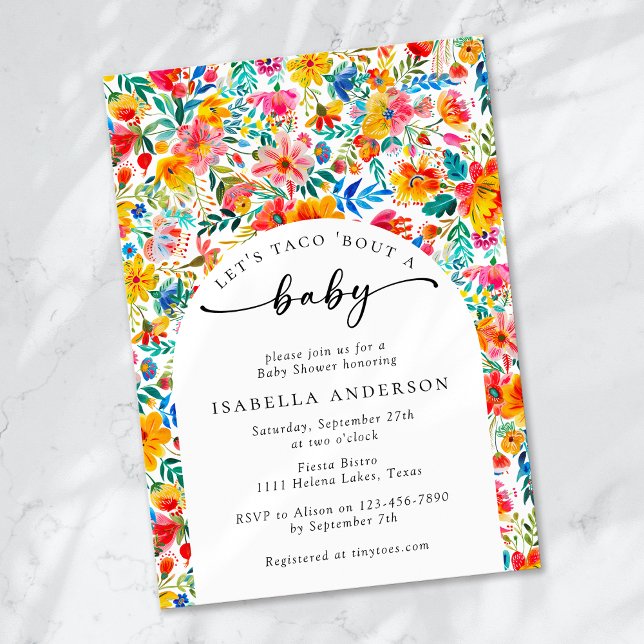 Invitation Taco 'Bout a baby Floral Fiesta Baby shower (Créateur téléchargé)