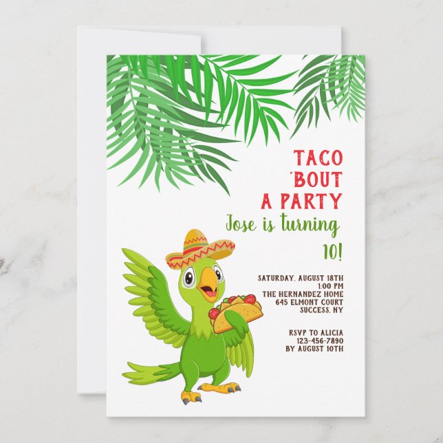 Invitation Taco 'Bout A Party (Devant)