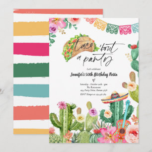 Invitation Taco 'Bout A Party 50e anniversaire Fiesta Cactus