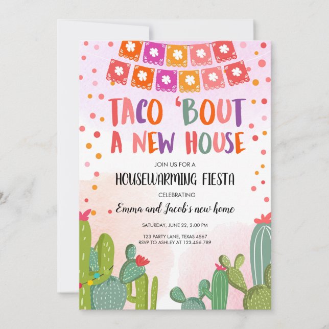 Invitation Taco Bout : Fiesta de la fête du réchauffement cli (Devant)