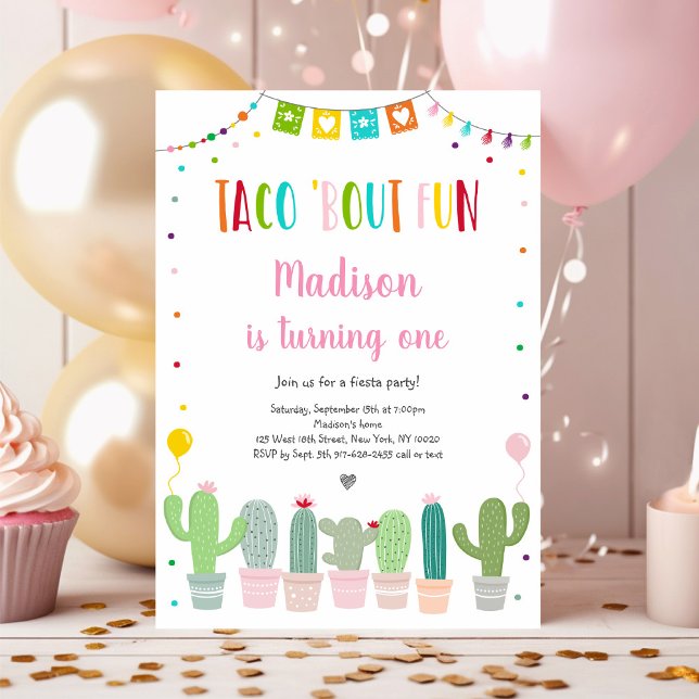 Invitation Taco 'Bout Fun Fiesta premier anniversaire (Créateur téléchargé)