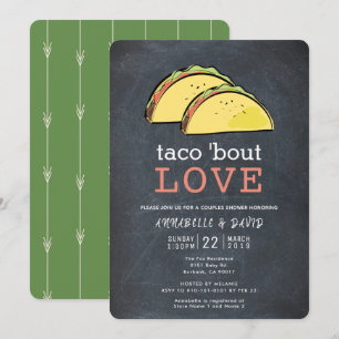 Invitation Taco Bout Love Black Chalkboard Couples Douche