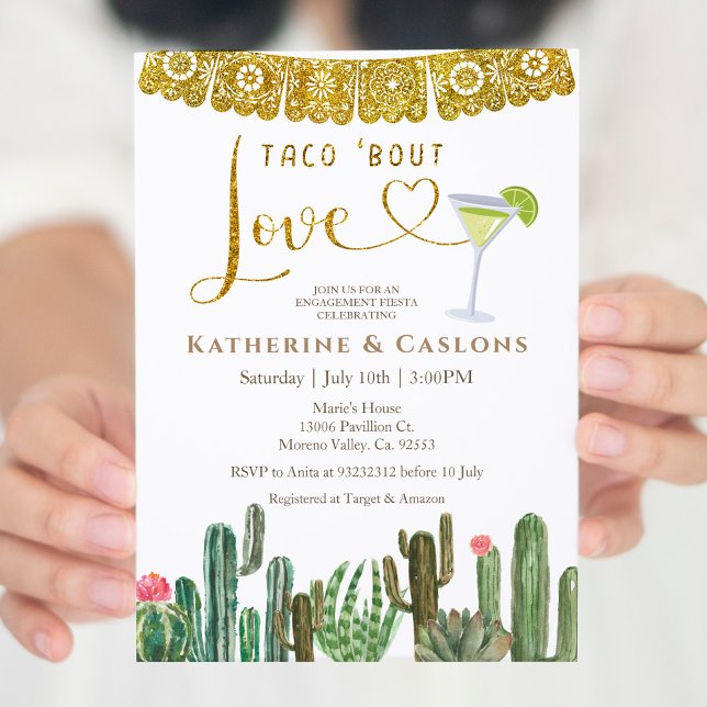 Invitation Taco Bout Love Cactus Fiesta Party (Créateur téléchargé)