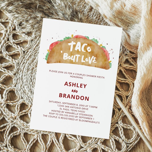 Invitation Taco 'Bout Love Couples Mariage Shower Fiesta (Créateur téléchargé)
