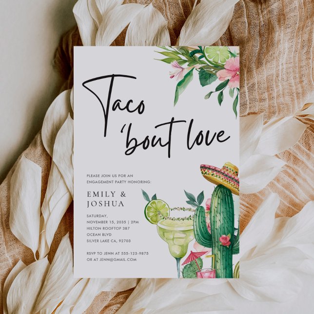 Invitation Taco Bout Love Parti d'engagement mexicain (Créateur téléchargé)
