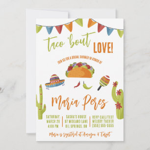 Invitation Taco 'Bout Love ! Tacos Fête des mariées à thème