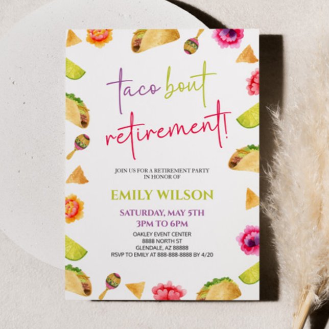 Invitation Taco Bout Retirement! Fiesta Retirement Party (Créateur téléchargé)