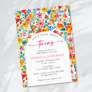Invitation Taco 'Bout Twins Floral Fiesta Baby shower